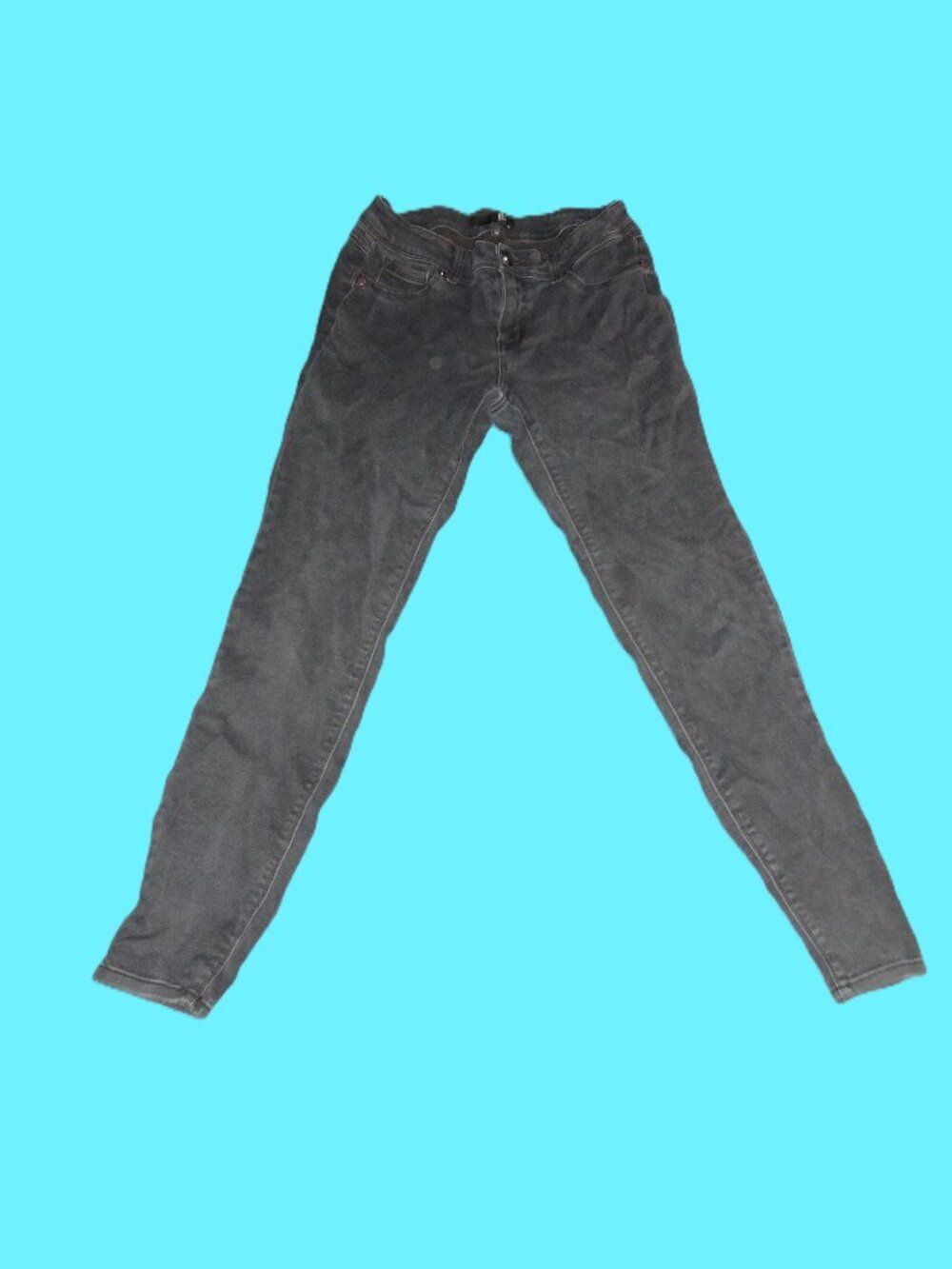 1822 Black Super Stretch Skinny Jeans Size 29 | Faded Grunge Look